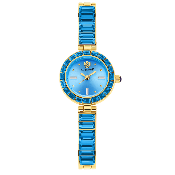 Sansi Mayo Infinity Watch — Egyptian Stone Edition (Sky Blue Dial, Gold)