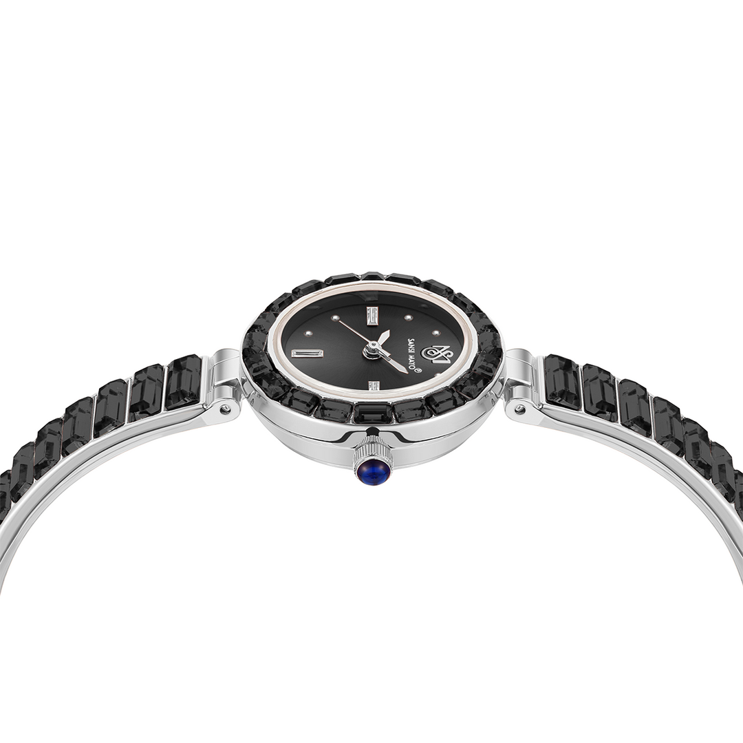 Sansi Mayo Infinity Watch — Egyptian Stone Edition (Black Dial, silver)