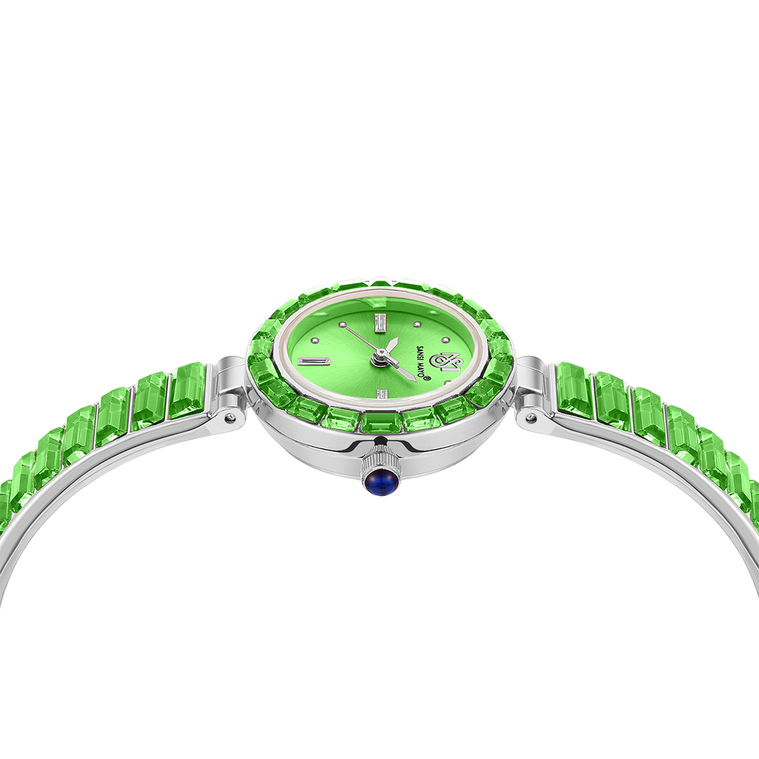 Sansi Mayo Infinity Watch — Egyptian Stone Edition (Green Dial, silver)
