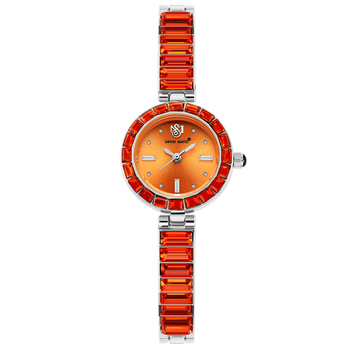 Sansi Mayo Infinity Watch — Egyptian Stone Edition (Orange Dial, silver)