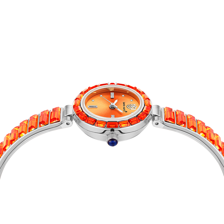 Sansi Mayo Infinity Watch — Egyptian Stone Edition (Orange Dial, silver)