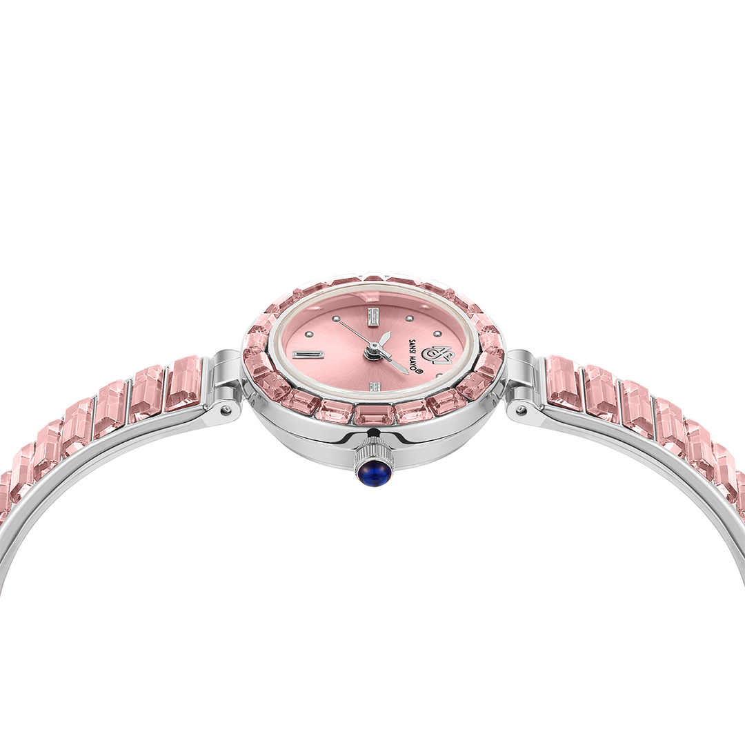 Sansi Mayo Infinity Watch — Egyptian Stone Edition (Pink Dial, silver)