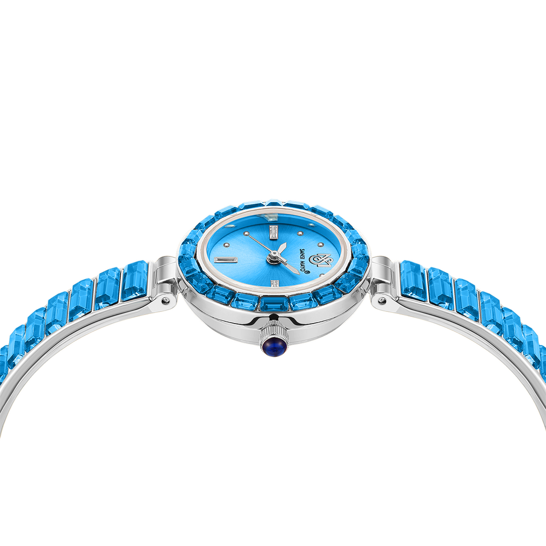 Sansi Mayo Infinity Watch — Egyptian Stone Edition (Sky Blue Dial, silver)