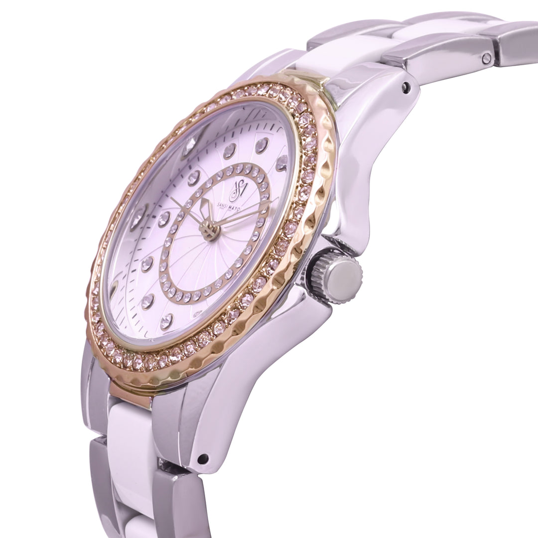 Tini Round Two Tone  Rose Gold Wrist Watch