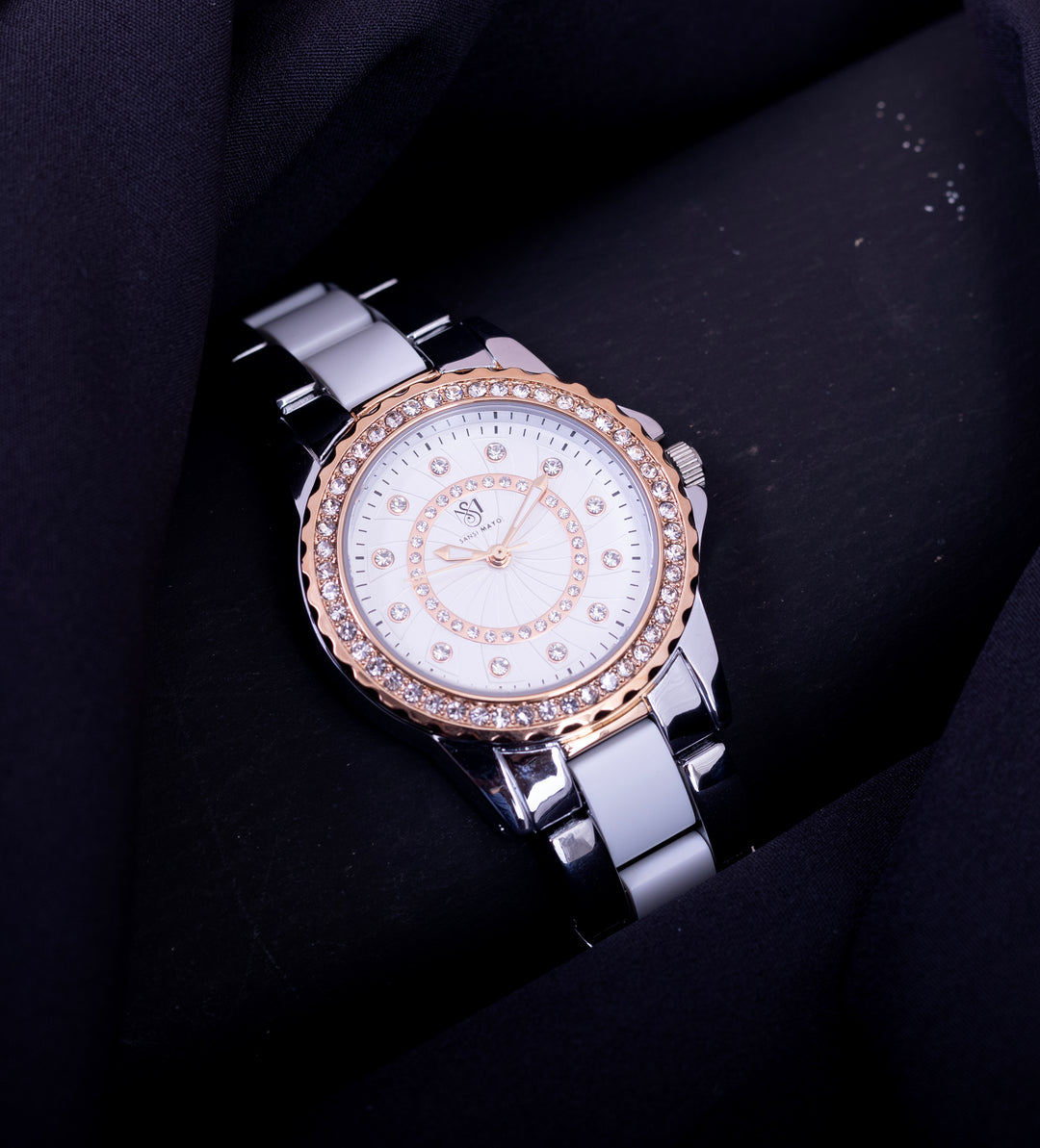 Tini Round Two Tone  Rose Gold Wrist Watch