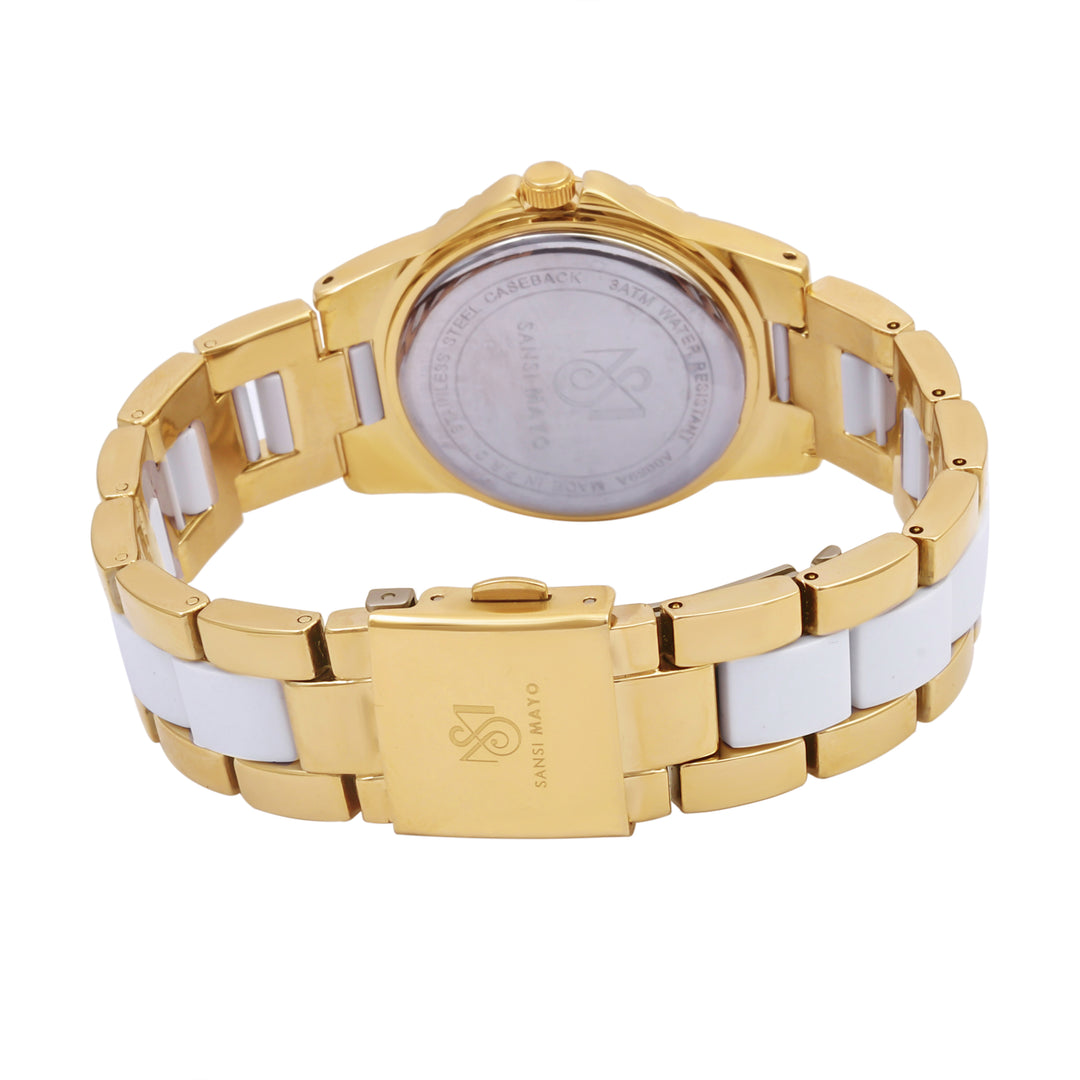 Tini Round Two Tone Gold Elegance Wrist Watch
