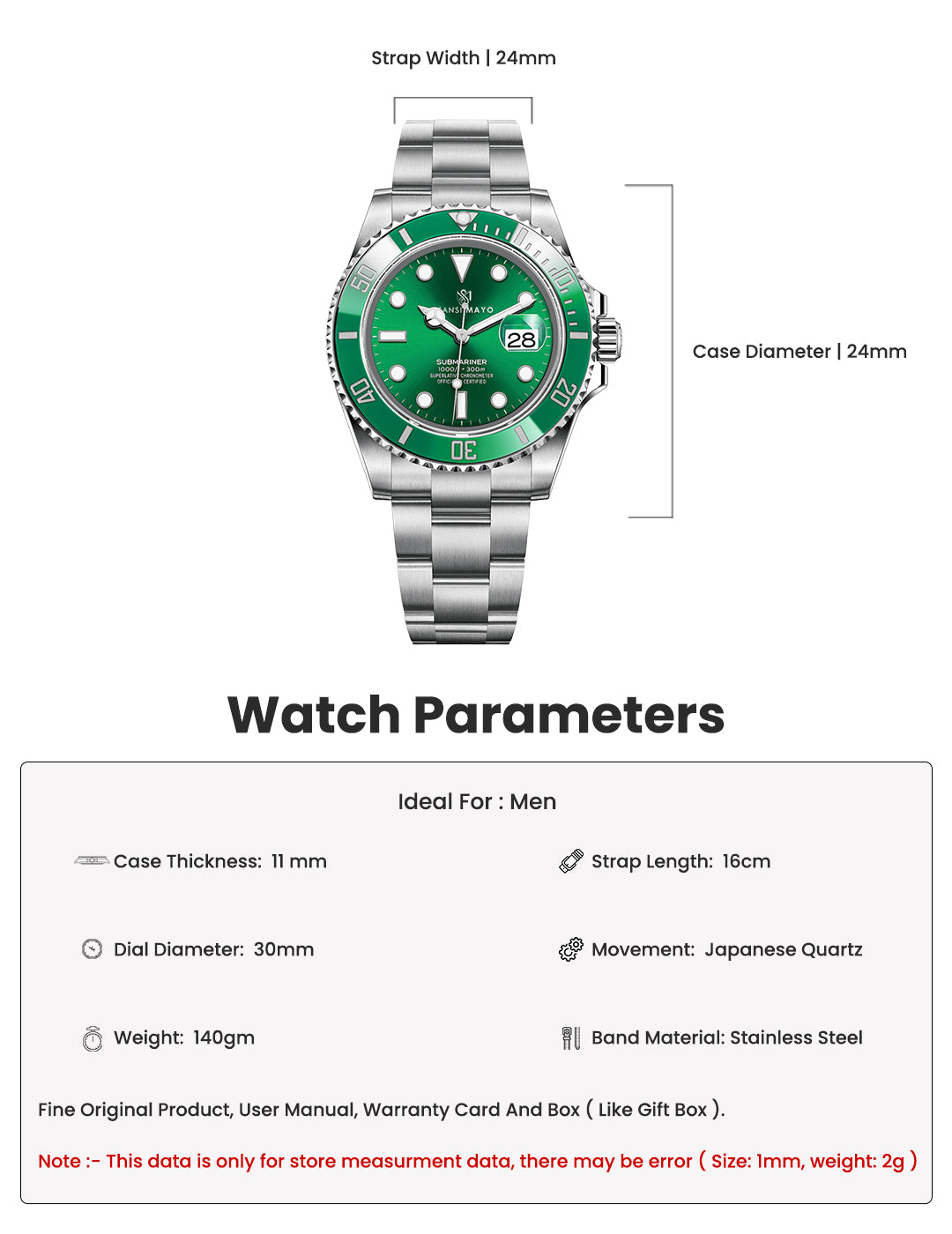 Zoro Emerald Steel Analog