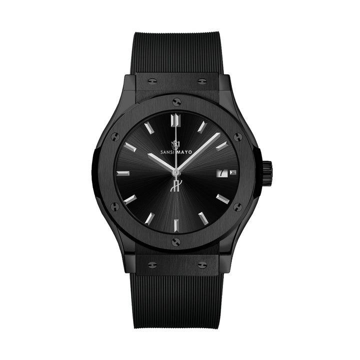 Sansi Mayo Men’s Black Silicone Band Analog Wrist Watch – Round Dial