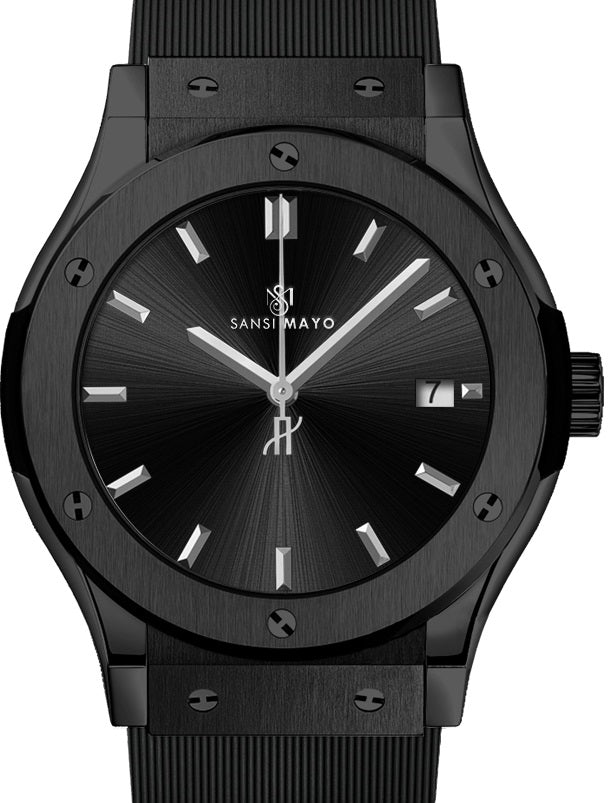 Sansi Mayo Men’s Black Silicone Band Analog Wrist Watch – Round Dial