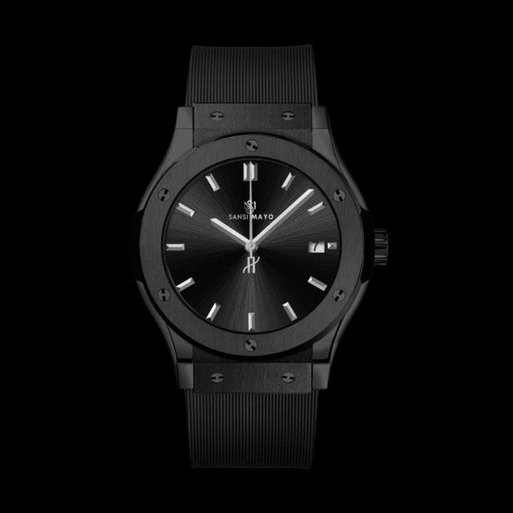 Sansi Mayo Men’s Black Silicone Band Analog Wrist Watch – Round Dial