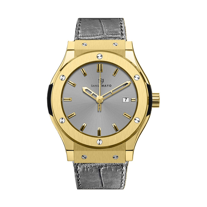 Hanry Graphite Grey Leather Analog