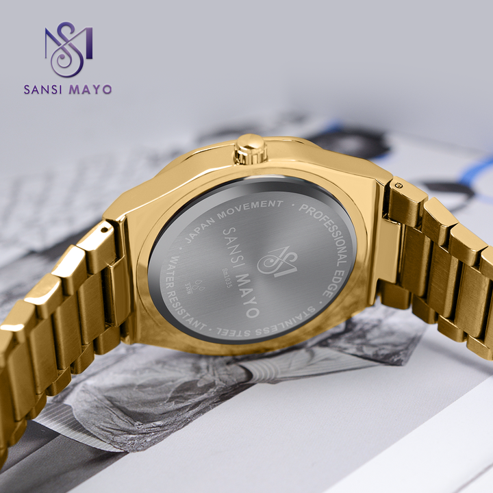 Sansi Mayo Men’s Gold & Black Stainless Steel Two-Tone Wrist Watch