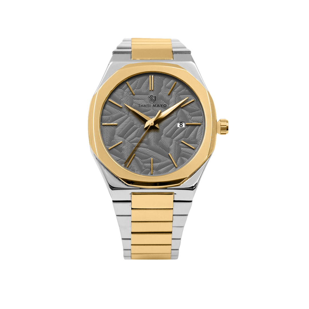 Ridox Ash Grey Two-Tone Gold Analog