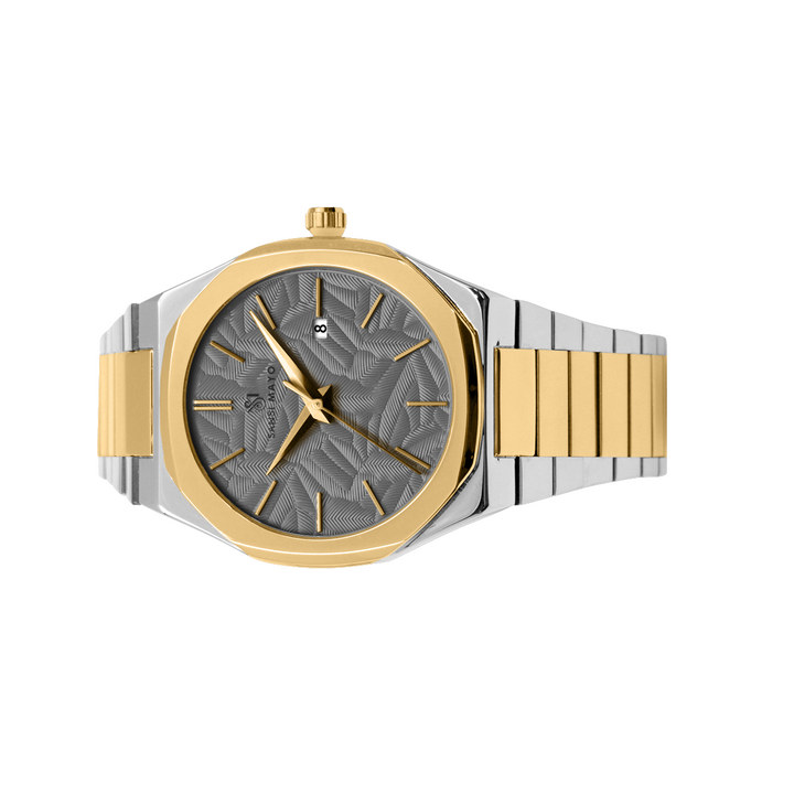 Sansi Mayo Men’s Gold & Dark Grey Stainless Steel Two-Tone Wrist Watch