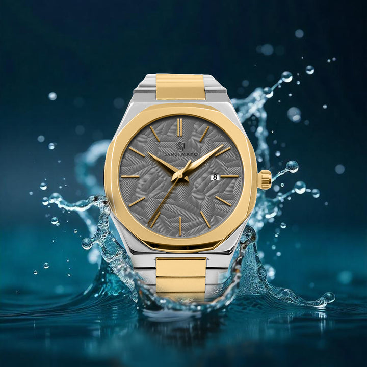Ridox Ash Grey Two-Tone Gold Analog
