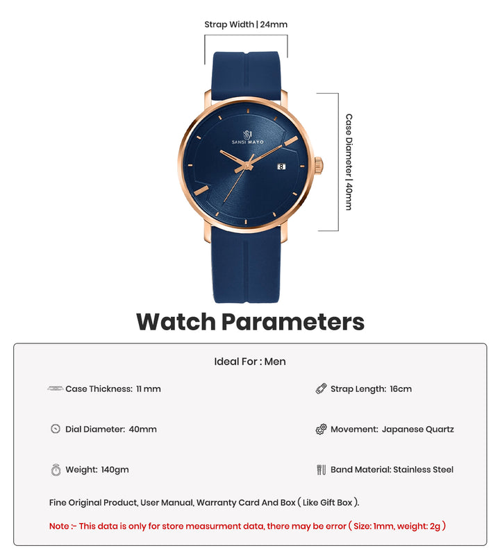 Uicto Deep Sapphire Blue Magnetic Lock Analog
