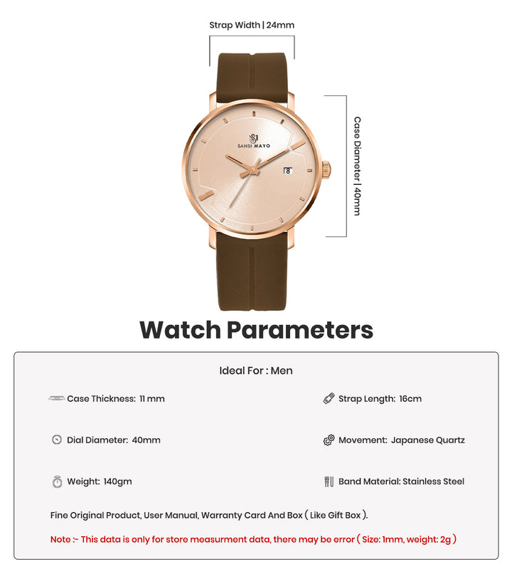 Uicto Regal Rose Gold Magnetic Lock Analog