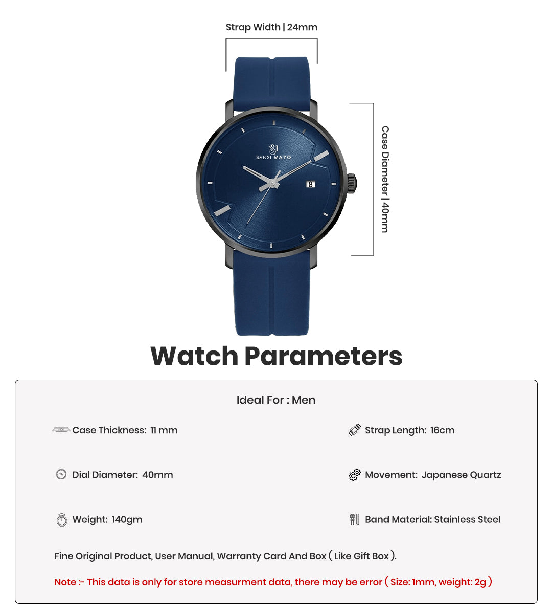 Uicto Royal Blue Magnetic Lock Analog