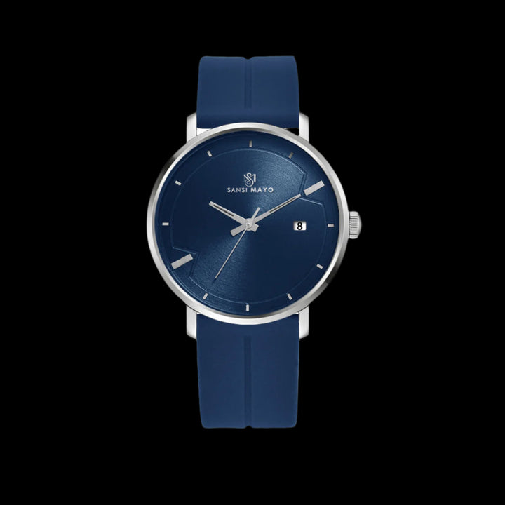 SANSI MAYO Men's Blue Silicone Band | Blue Dial | Analog | 10mm | Stainless Steel |Quartz | Magnetic Lock Watch