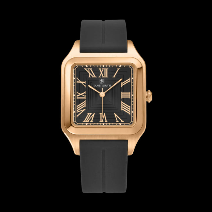 SANSI MAYO Men's | Black Silicone Watch - Square Case With Magnetic Lock