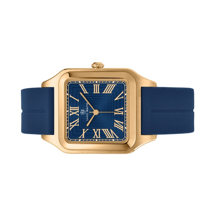 SANSI MAYO Men's Blue Silicone Watch with Blue Dial - Square Case With Magnetic Lock