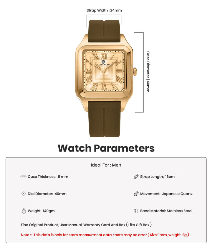 Mojo Luxe Gold Square Magnetic Analog