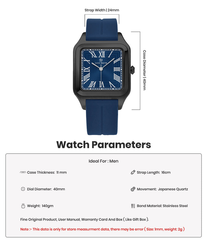 Mojo Onyx Black Square Magnetic Analog