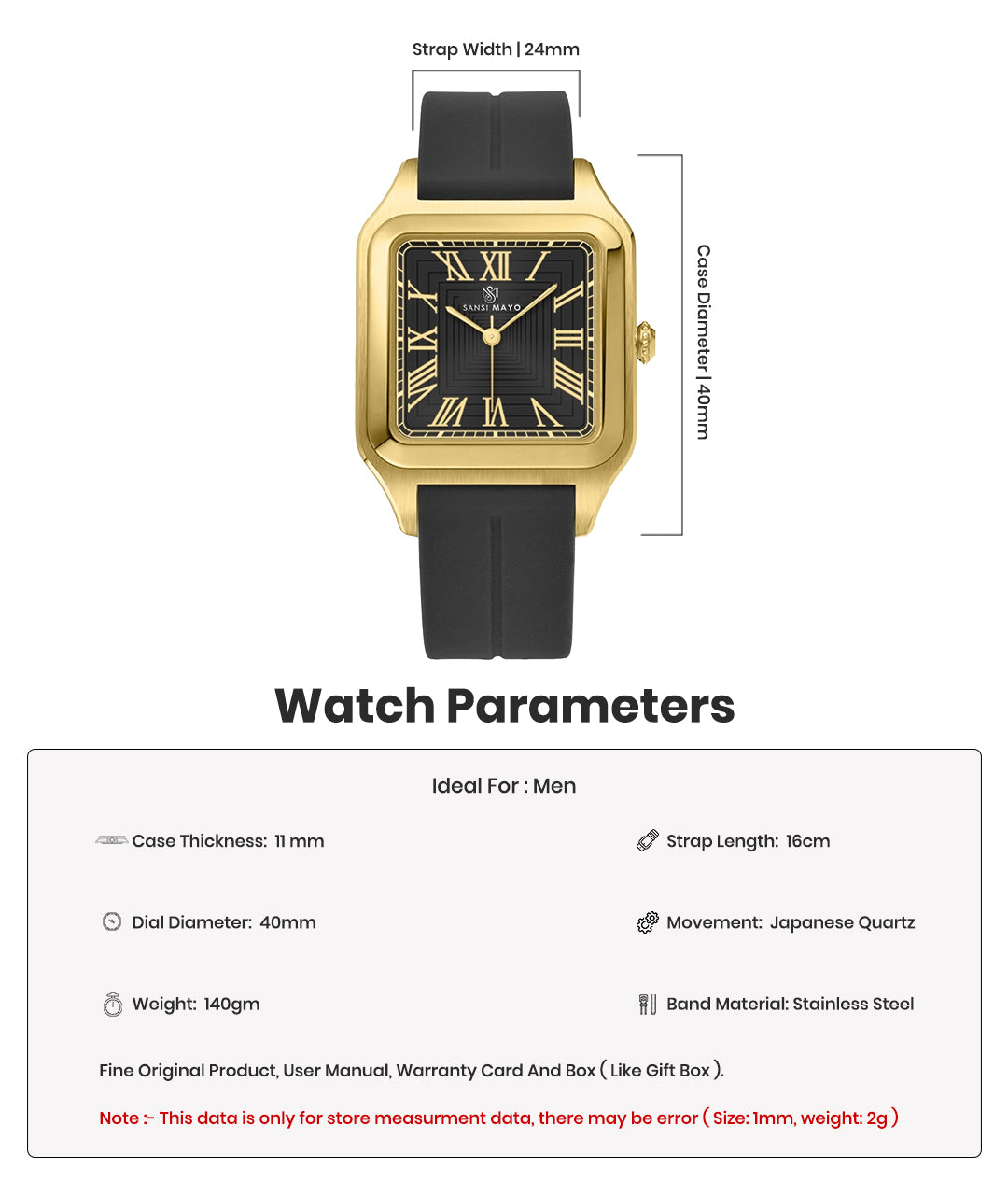 Mojo Obsidian Black Square Magnetic Analog