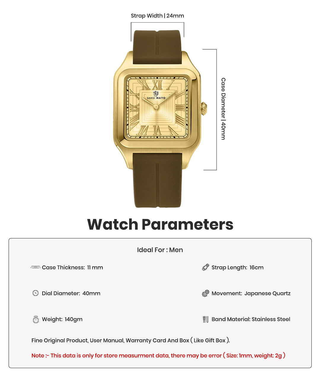 Mojo Regal Gold Square Magnetic Analog