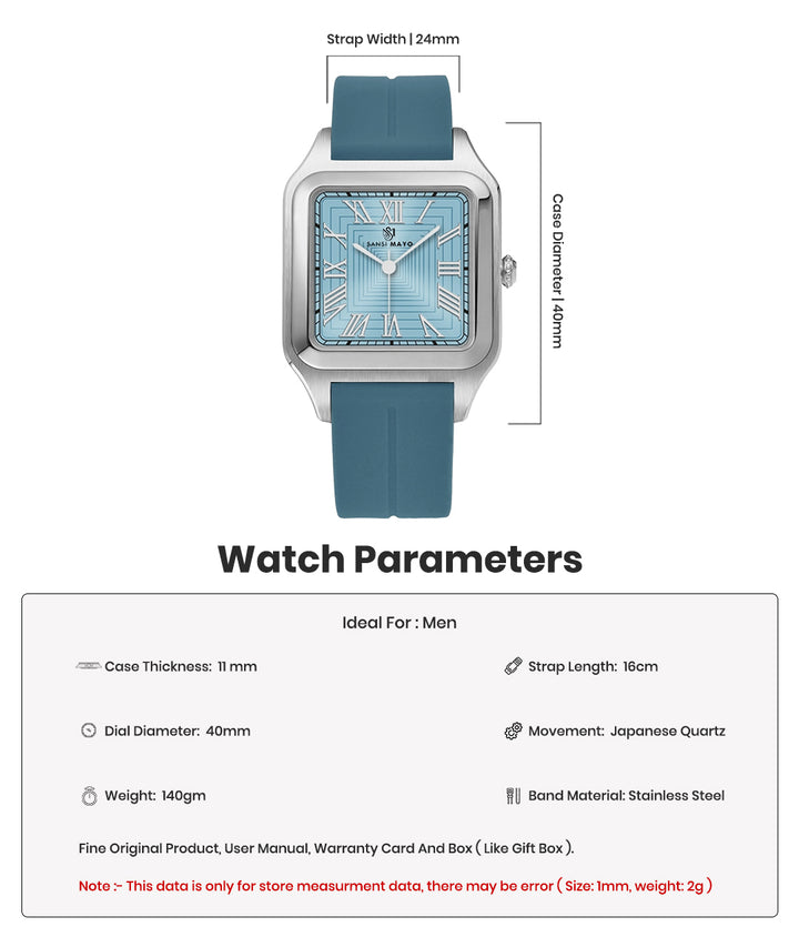Mojo Sky Blue Square Magnetic Analog