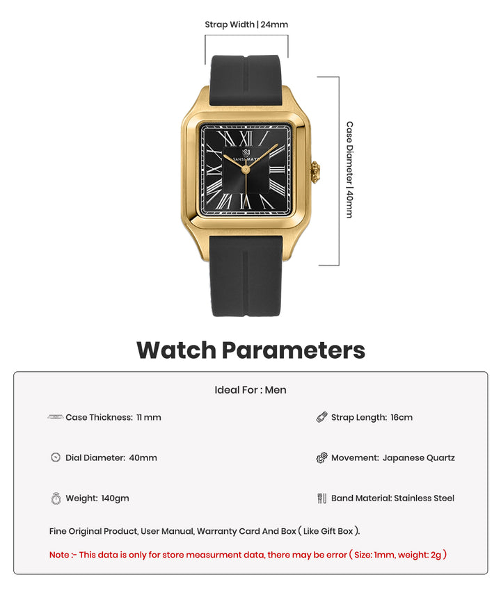 Albert Obsidian Black Square Analog