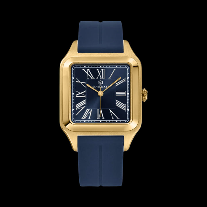 SANSI MAYO Men's | Blue Silicone Square Watch | Blue Dial | Magnetic Lock