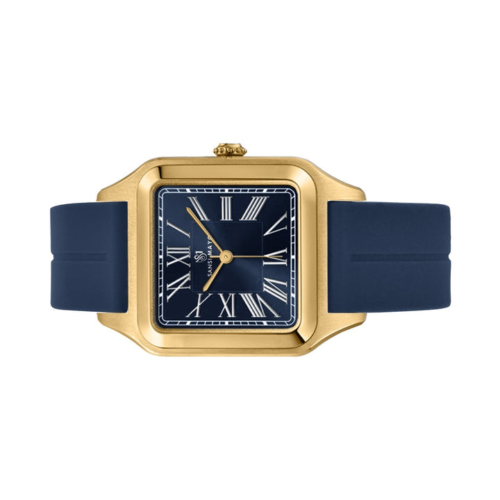SANSI MAYO Men's | Blue Silicone Square Watch | Blue Dial | Magnetic Lock