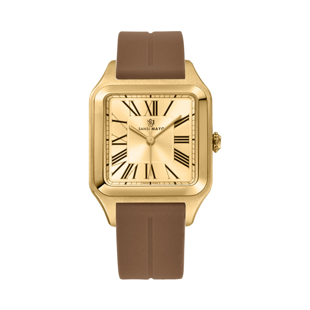 Albert Luxe Gold Square Analog