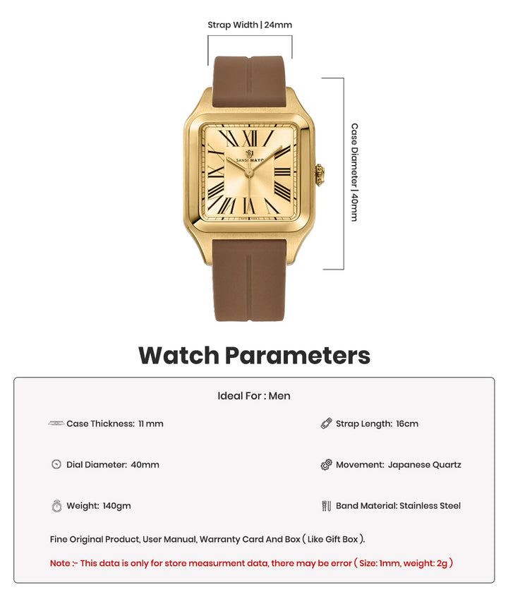 Albert Luxe Gold Square Analog
