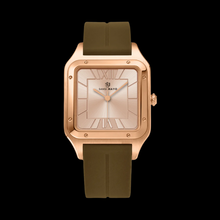 Carls Rose Gold Elegance Square Analog