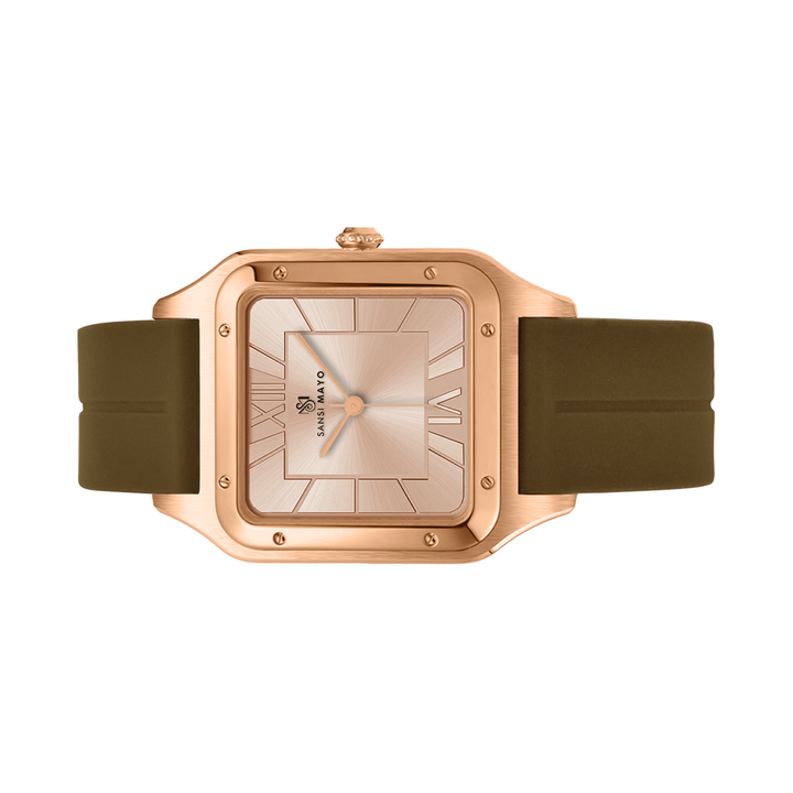 Carls Rose Gold Elegance Square Analog