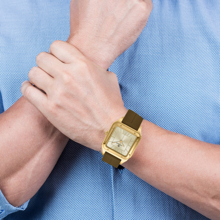 Carls Rose Gold Elegance Square Analog