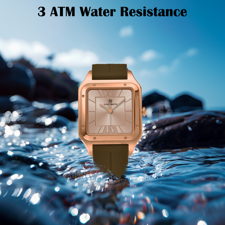 Carls Rose Gold Elegance Square Analog