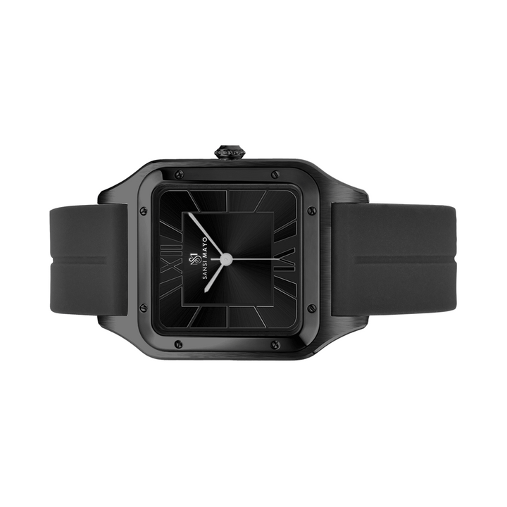 Carls Obsidian Black Square Analog