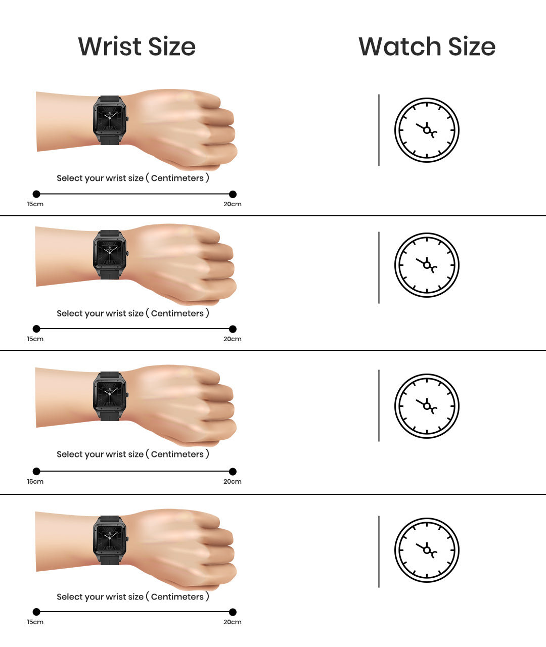 Carls Obsidian Black Square Analog