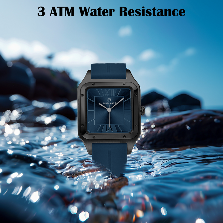 Carls Sapphire Blue Square Analog