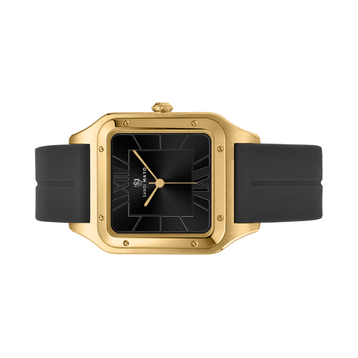 Carls Carbon Black Square Analog
