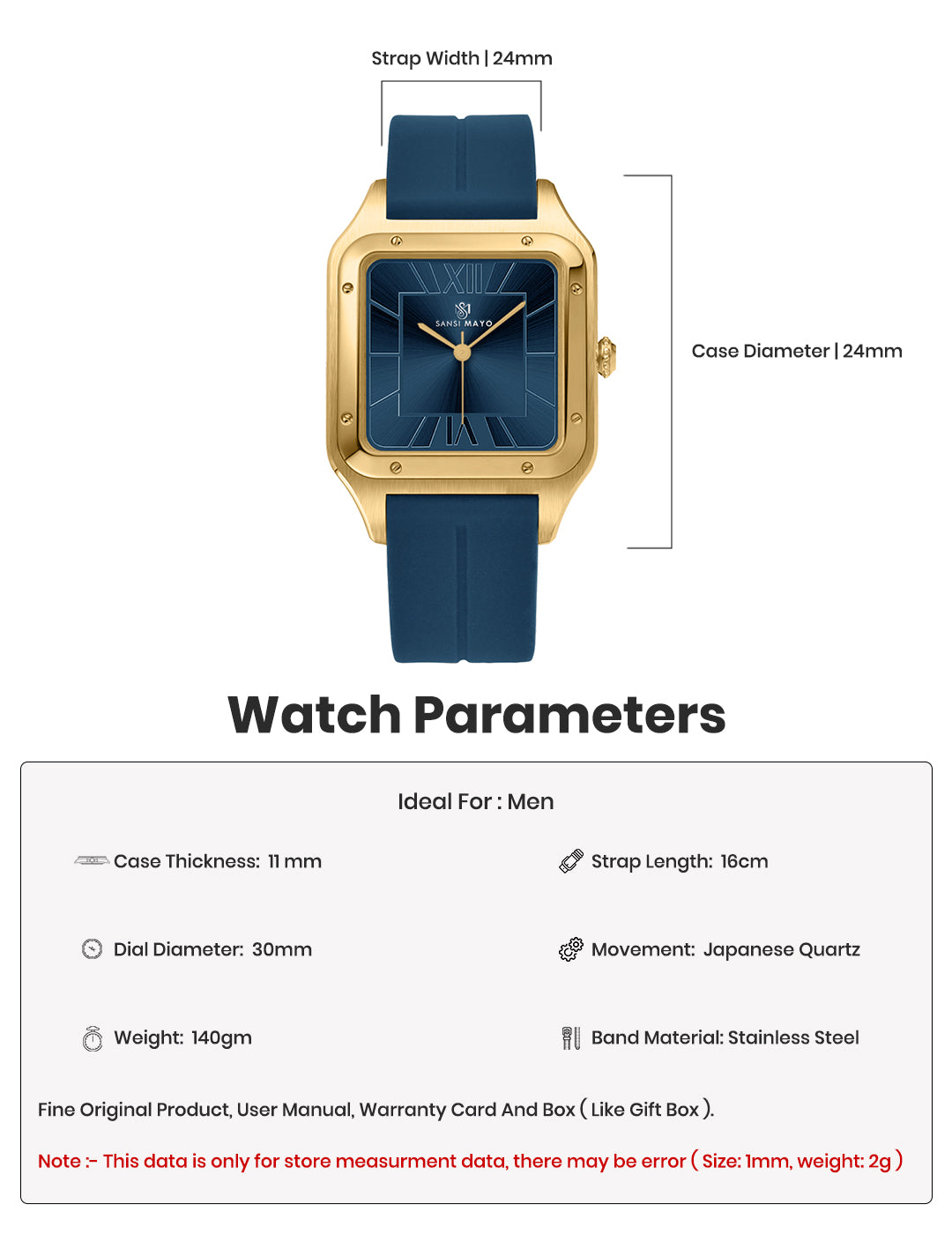 Carls Royal Blue Square Analog