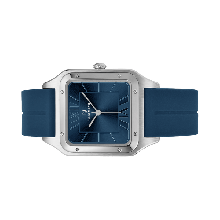Carls Navy Blue Square Analog