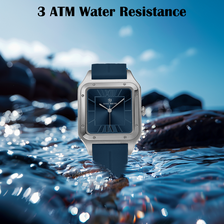 Carls Navy Blue Square Analog