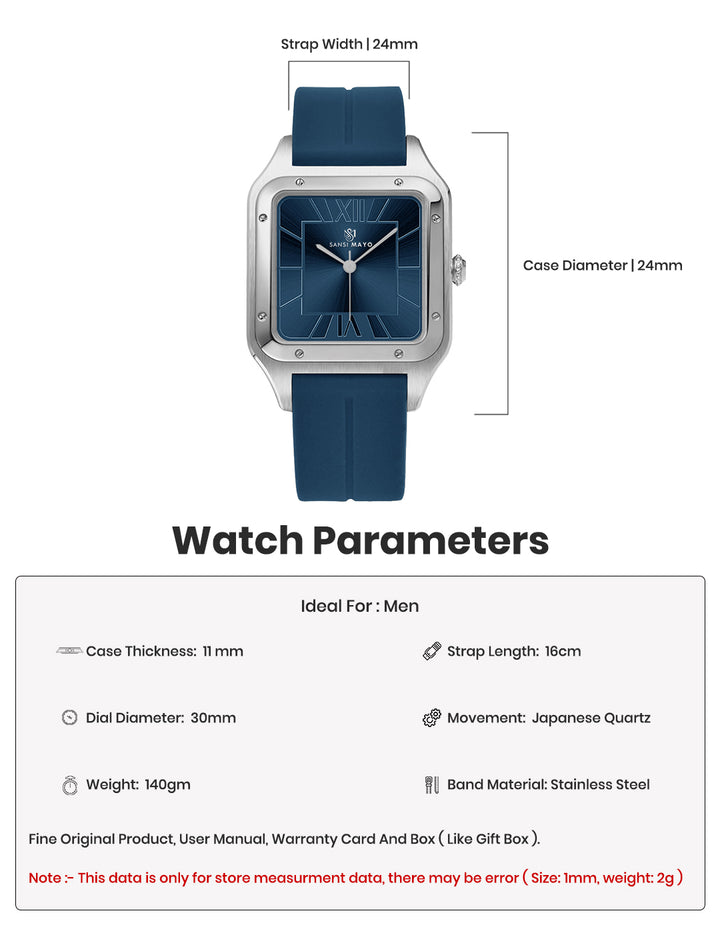 Carls Navy Blue Square Analog