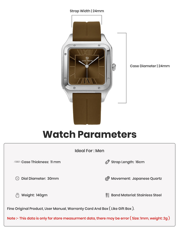 Carls Mocha Brown Square Analog