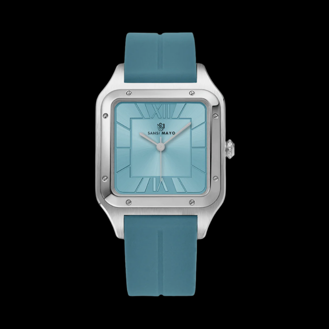 SANSI MAYO Men's Turquoise Silicone | Turquoise Dial | Analog | 10mm | Stainless Steel | Square Case | Quartz