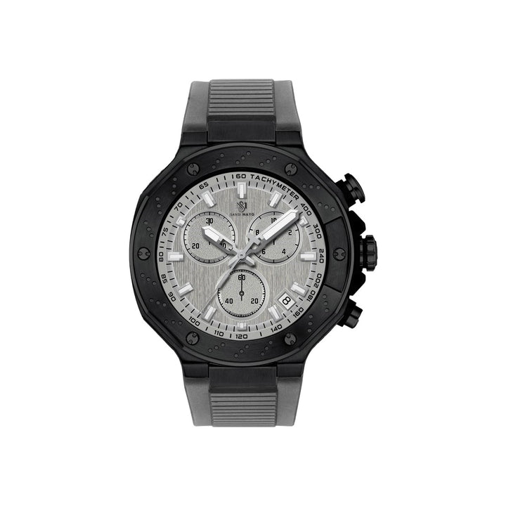 Sansi Mayo Romano Grey Dial Men’s Watch — Black Case & Silicone Strap